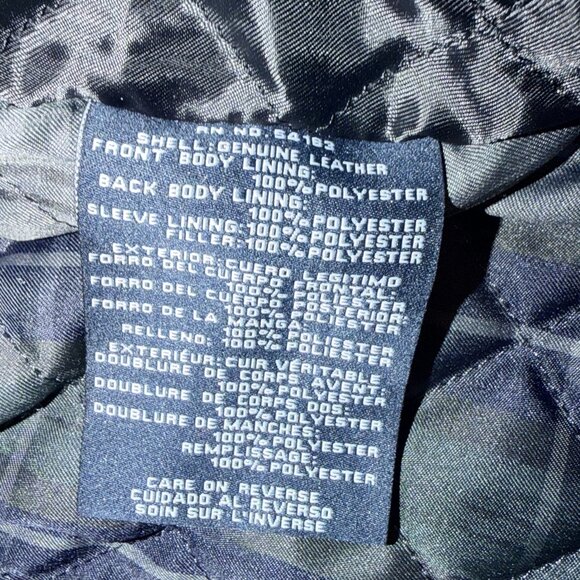 TOMMY HILFIGER Men's Leather Bomber Jacket ~ Size L - Picture 6 of 11